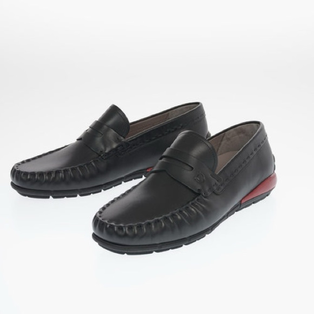 Salvatore Ferragamo Tedd Black Leather Driving Loafers Men’s Shoes Size 12